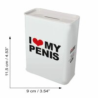 Blechspardose - I Love My Penis - Spardose aus Blech