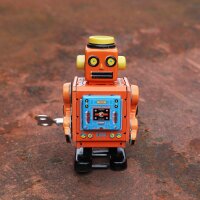 Roboter - kleiner Roboter - orange - Blechroboter