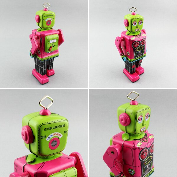 Robot - Mechanical Walking Tin Robot - Planet Robot (red)